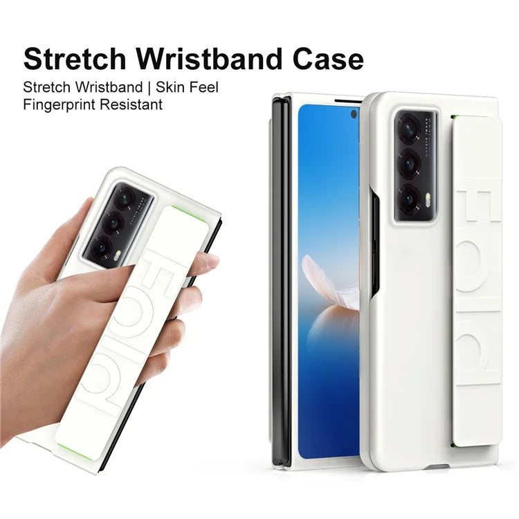 For Honor Magic Vs2 5G Case Rubberized PC Phone Cover with Stretchable Wristband