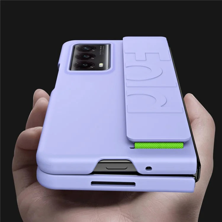 For Honor Magic Vs2 5G Case Rubberized PC Phone Cover with Stretchable Wristband