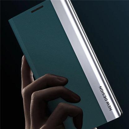 For Samsung Galaxy S24 Case Anti-fall Electroplating Leather Stand Mobile Phone Cover