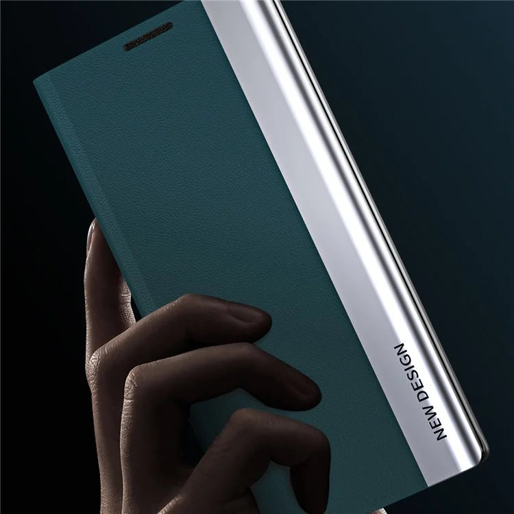 For Samsung Galaxy S24 Case Anti-fall Electroplating Leather Stand Mobile Phone Cover