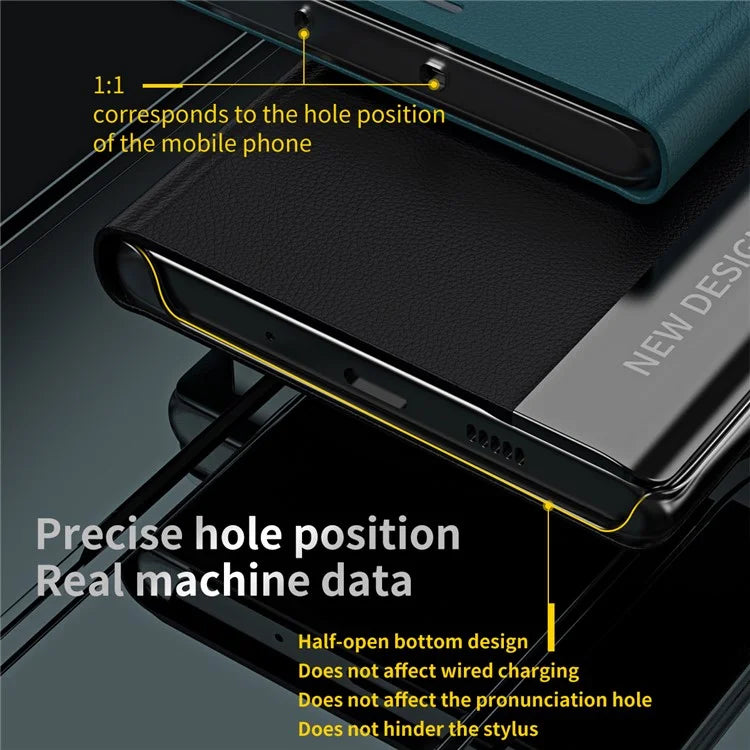 For Samsung Galaxy S24 Case Anti-fall Electroplating Leather Stand Mobile Phone Cover