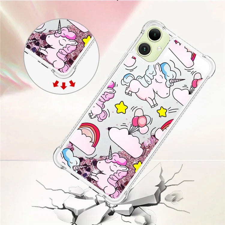 YB Quicksand Series-2 for Samsung Galaxy A05 4G Case Glitter Floating Liquid TPU Protective Mobile Phone Cover