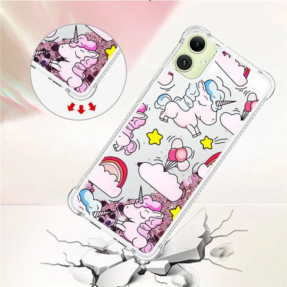 YB Quicksand Series-2 for Samsung Galaxy A05 4G Case Glitter Floating Liquid TPU Protective Mobile Phone Cover