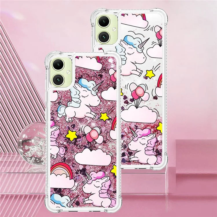 YB Quicksand Series-2 for Samsung Galaxy A05 4G Case Glitter Floating Liquid TPU Protective Mobile Phone Cover