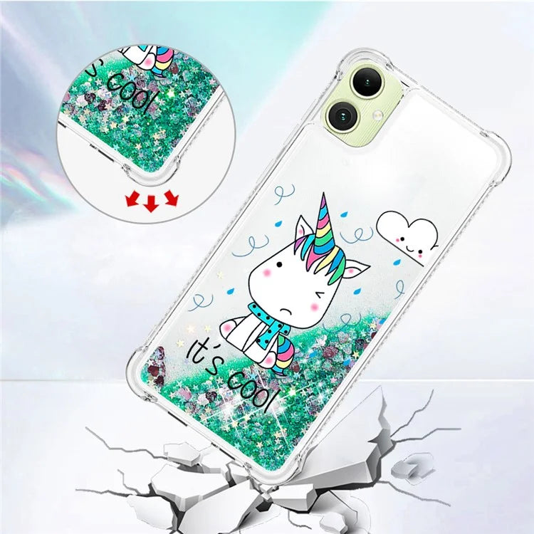 YB Quicksand Series-2 for Samsung Galaxy A05 4G Case Glitter Floating Liquid TPU Protective Mobile Phone Cover