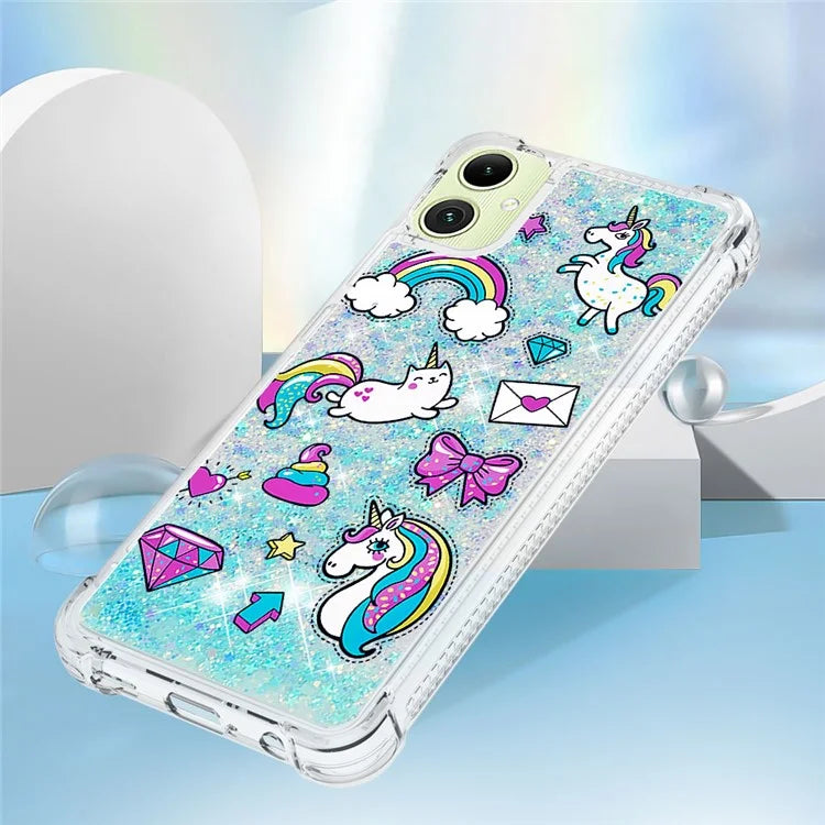 YB Quicksand Series-2 for Samsung Galaxy A05 4G Case Glitter Floating Liquid TPU Protective Mobile Phone Cover