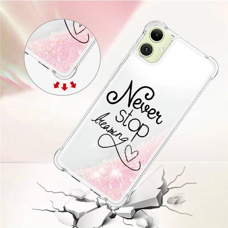 YB Quicksand Series-2 for Samsung Galaxy A05 4G Case Glitter Floating Liquid TPU Protective Mobile Phone Cover