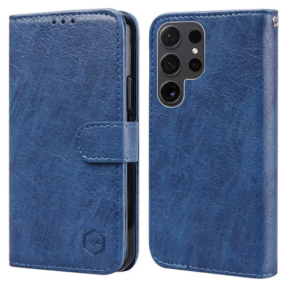 For Samsung Galaxy S24 Ultra Case Solid Color Leather Phone Stand Cover
