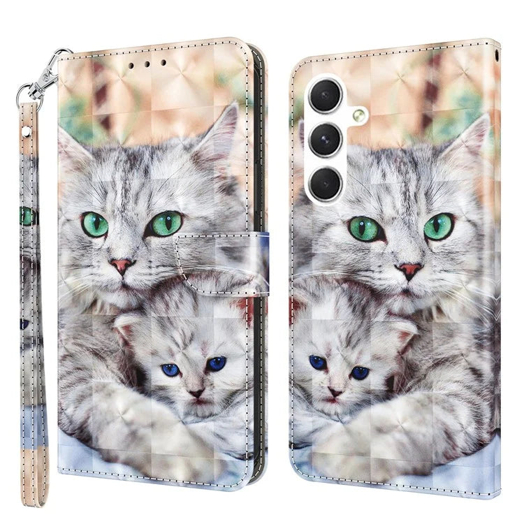 For Samsung Galaxy S24+ Case 3D Pattern Printing Phone Cover with Wallet Stand