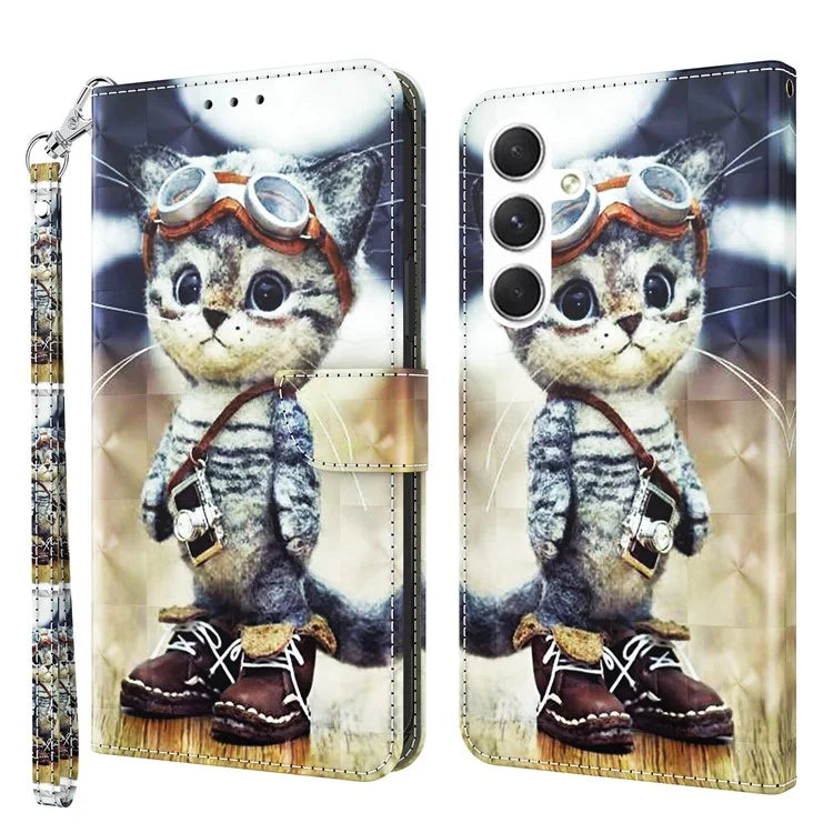 For Samsung Galaxy S24+ Case 3D Pattern Printing Phone Cover with Wallet Stand