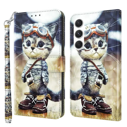 For Samsung Galaxy S24+ Case 3D Pattern Printing Phone Cover with Wallet Stand