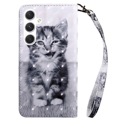 For Samsung Galaxy S24 Leather Case 3D Pattern Printing Phone Stand Cover