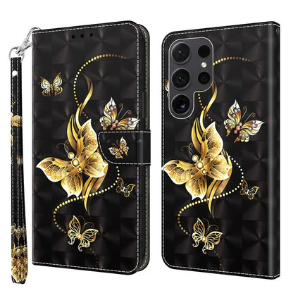 For Samsung Galaxy S24 Ultra Case 3D Pattern Printing Leather Wallet Cover
