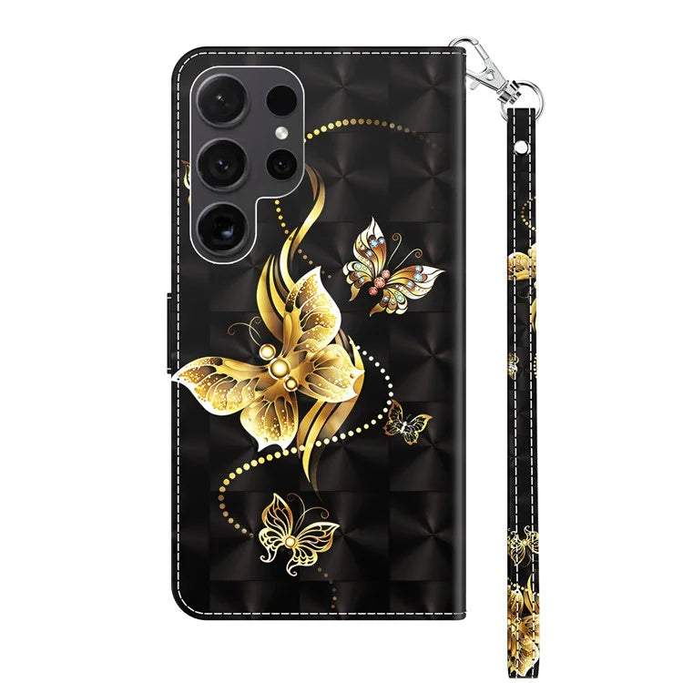 For Samsung Galaxy S24 Ultra Case 3D Pattern Printing Leather Wallet Cover
