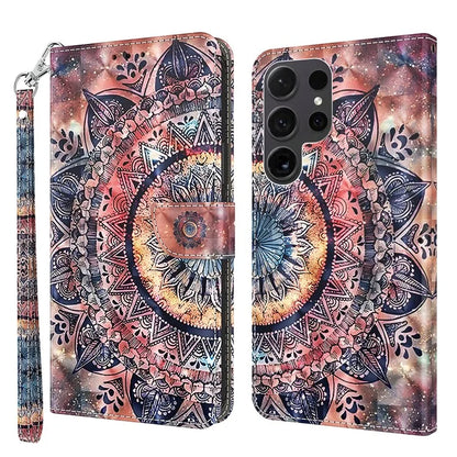 For Samsung Galaxy S24 Ultra Case 3D Pattern Printing Leather Wallet Cover