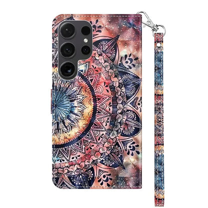 For Samsung Galaxy S24 Ultra Case 3D Pattern Printing Leather Wallet Cover