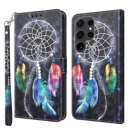 For Samsung Galaxy S24 Ultra Case 3D Pattern Printing Leather Wallet Cover