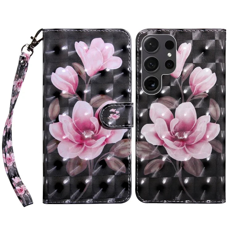 For Samsung Galaxy S24 Ultra Case 3D Pattern Printing Leather Wallet Cover
