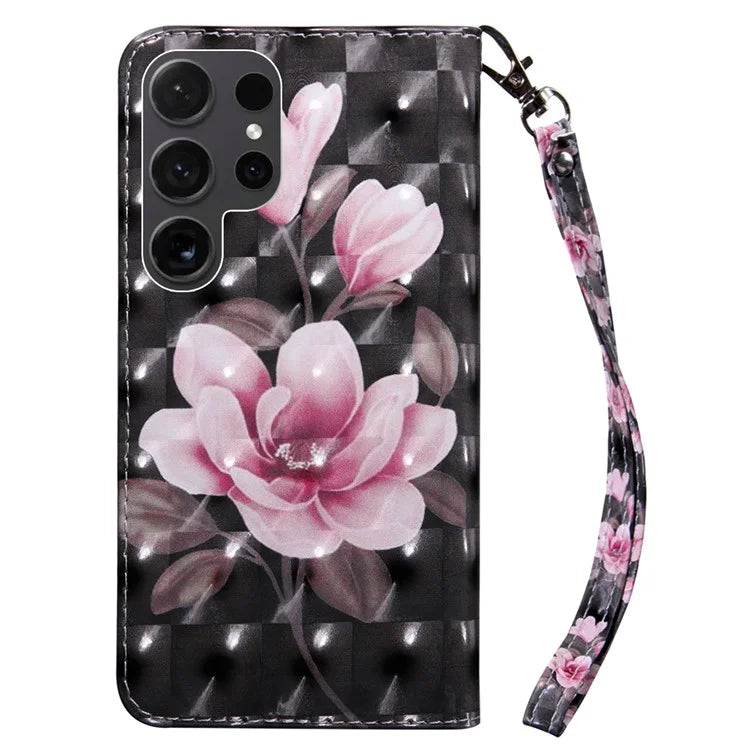 For Samsung Galaxy S24 Ultra Case 3D Pattern Printing Leather Wallet Cover