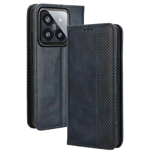 For Xiaomi 14 Case Magnetic Auto Closing Retro Leather Phone Cover