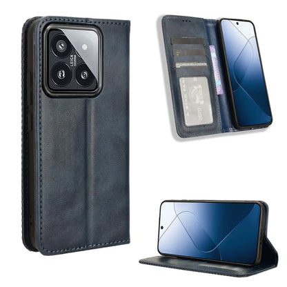 For Xiaomi 14 Case Magnetic Auto Closing Retro Leather Phone Cover