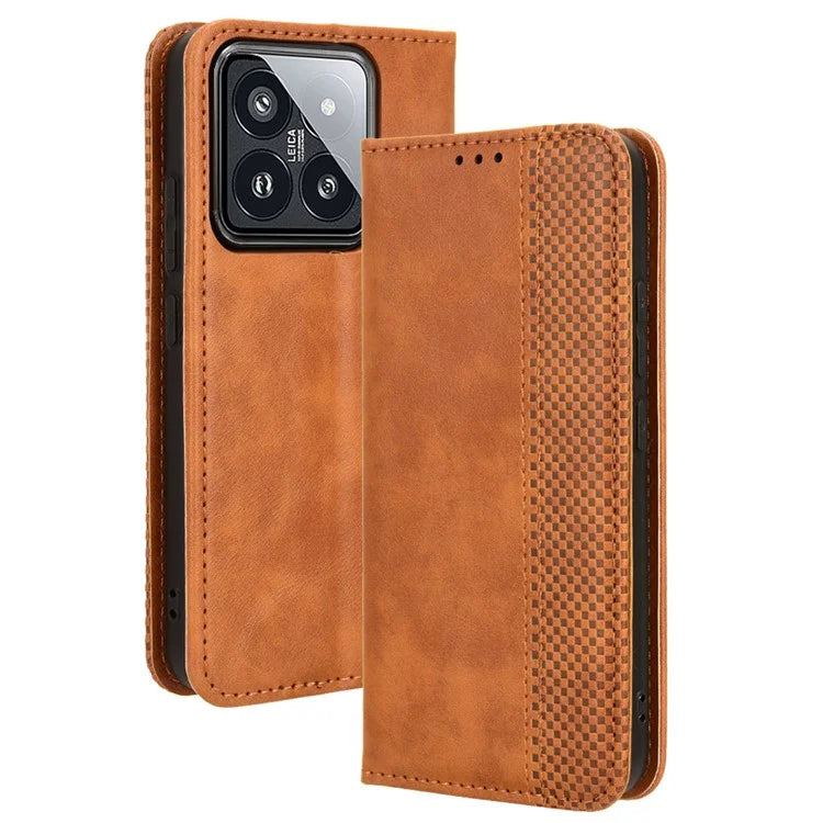 For Xiaomi 14 Case Magnetic Auto Closing Retro Leather Phone Cover
