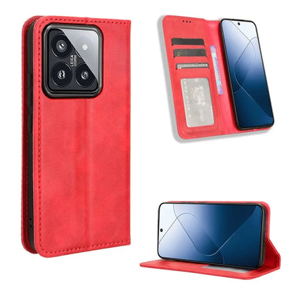 For Xiaomi 14 Case Magnetic Auto Closing Retro Leather Phone Cover