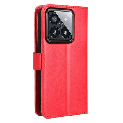 For Xiaomi 14 Case Crazy Horse Texture Stand Phone Wallet Cover