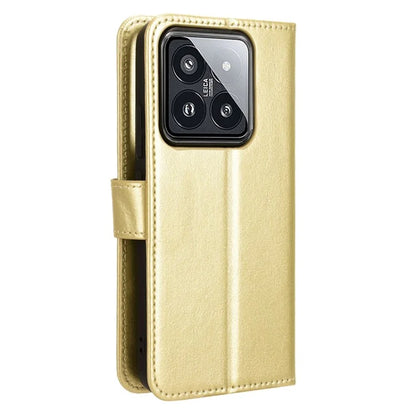 For Xiaomi 14 Case Crazy Horse Texture Stand Phone Wallet Cover