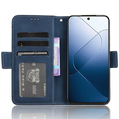 For Xiaomi 14 Leather Case Multiple Card Slots Phone Stand Cover