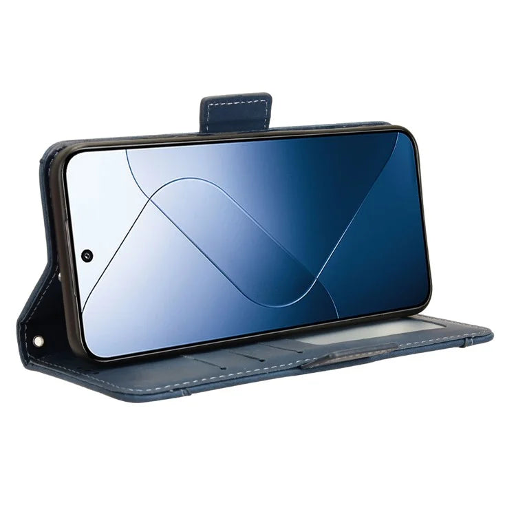 For Xiaomi 14 Leather Case Multiple Card Slots Phone Stand Cover