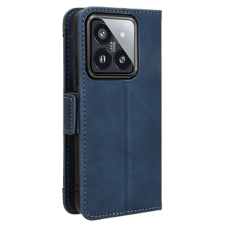 For Xiaomi 14 Leather Case Multiple Card Slots Phone Stand Cover