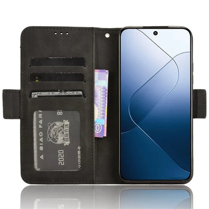 For Xiaomi 14 Leather Case Multiple Card Slots Phone Stand Cover