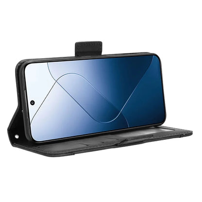 For Xiaomi 14 Leather Case Multiple Card Slots Phone Stand Cover