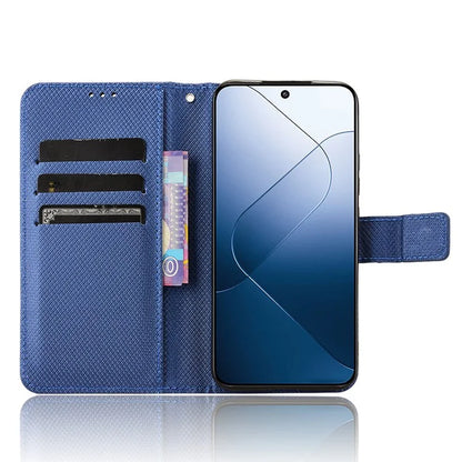 For Xiaomi 14 Case Diamond Texture Leather Cover with Wallet Stand