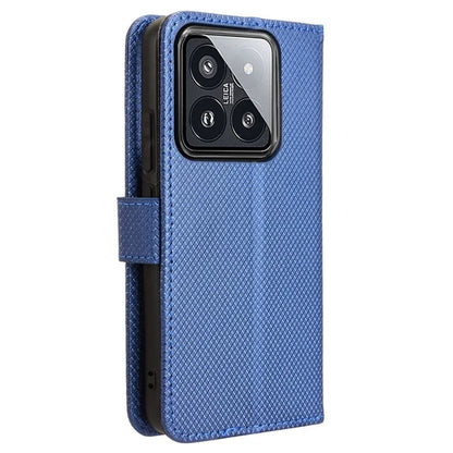 For Xiaomi 14 Case Diamond Texture Leather Cover with Wallet Stand