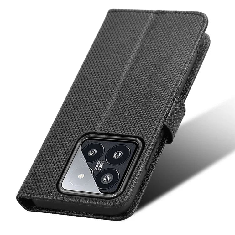 For Xiaomi 14 Case Diamond Texture Leather Cover with Wallet Stand