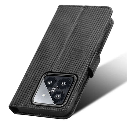 For Xiaomi 14 Case Diamond Texture Leather Cover with Wallet Stand