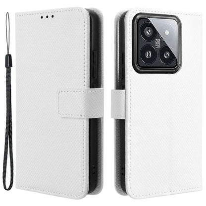 For Xiaomi 14 Case Diamond Texture Leather Cover with Wallet Stand