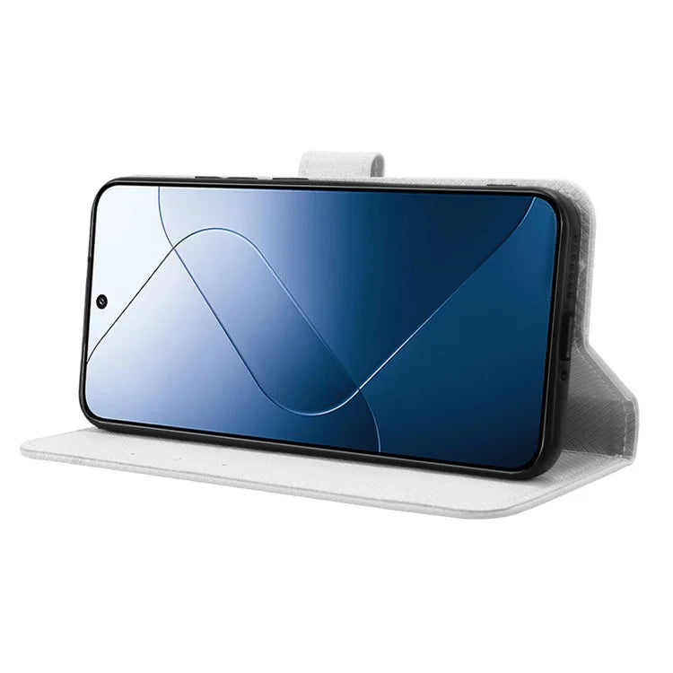 For Xiaomi 14 Case Diamond Texture Leather Cover with Wallet Stand