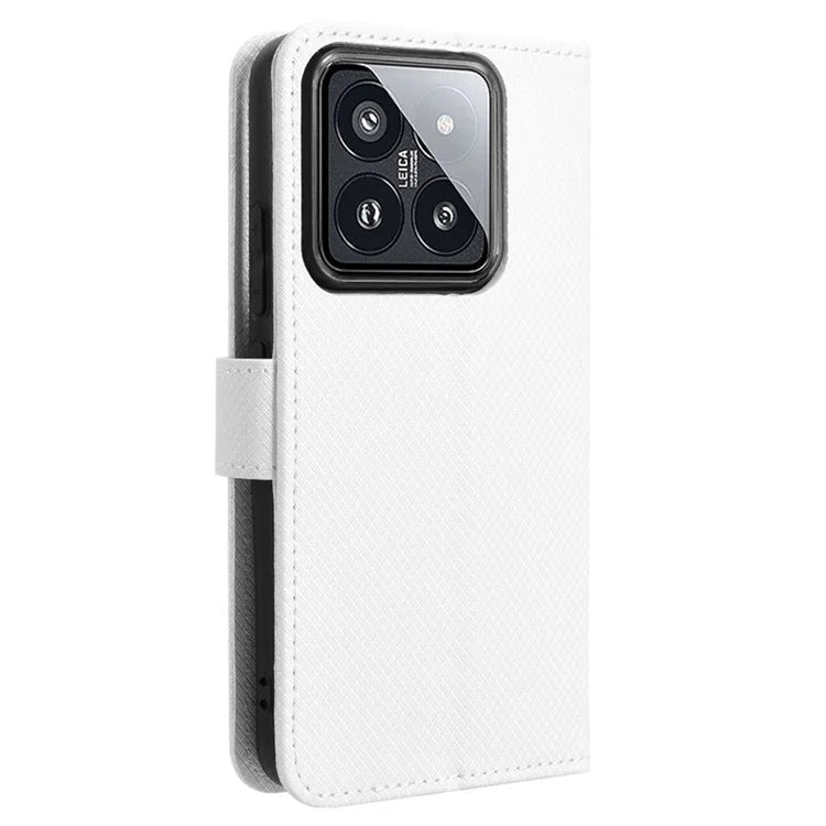 For Xiaomi 14 Case Diamond Texture Leather Cover with Wallet Stand
