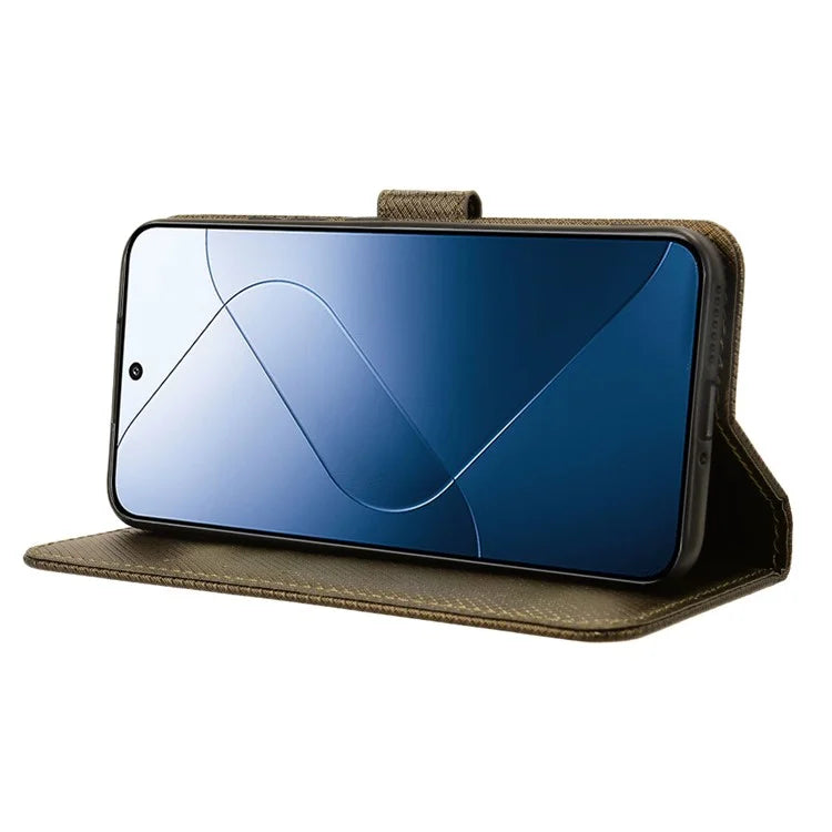 For Xiaomi 14 Case Diamond Texture Leather Cover with Wallet Stand