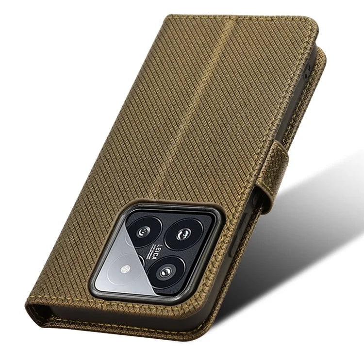 For Xiaomi 14 Case Diamond Texture Leather Cover with Wallet Stand