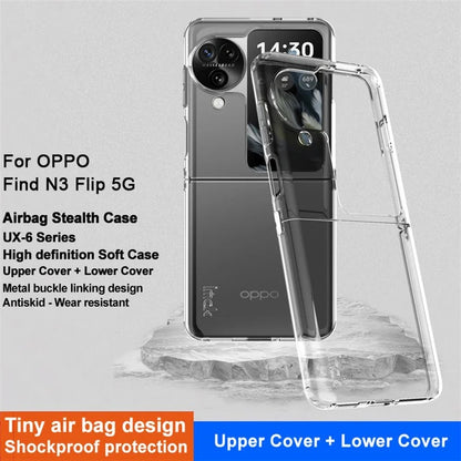 IMAK UX-6 Series for Oppo Find N3 Flip 5G Case Airbags Protection TPU Clear Phone Cover