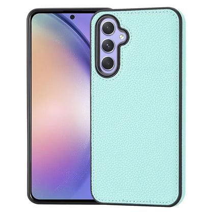 For Samsung Galaxy A34 5G Case Litchi Texture PU Leather Coated TPU Anti-drop Phone Cover