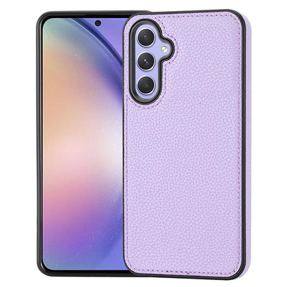 For Samsung Galaxy A34 5G Case Litchi Texture PU Leather Coated TPU Anti-drop Phone Cover