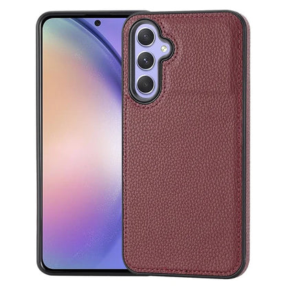 For Samsung Galaxy A34 5G Case Litchi Texture PU Leather Coated TPU Anti-drop Phone Cover