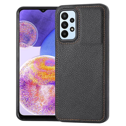 For Samsung Galaxy A13 4G Case Litchi Texture PU Leather Coated TPU Fall Proof Phone Cover