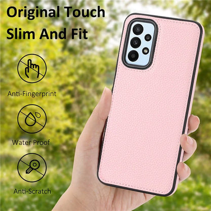 For Samsung Galaxy A13 4G Case Litchi Texture PU Leather Coated TPU Fall Proof Phone Cover