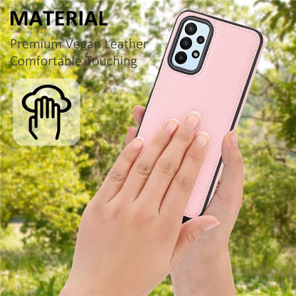 For Samsung Galaxy A13 4G Case Litchi Texture PU Leather Coated TPU Fall Proof Phone Cover